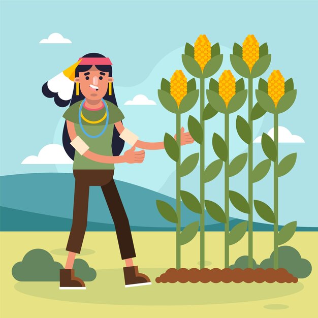 Ilustración de apache dibujado a mano