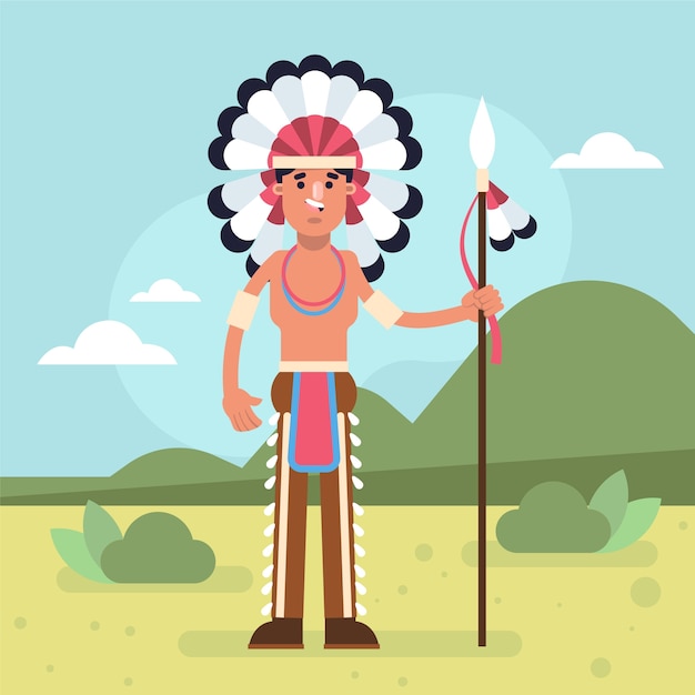 Ilustración de apache dibujado a mano