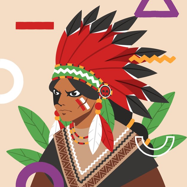 Ilustración de apache dibujado a mano
