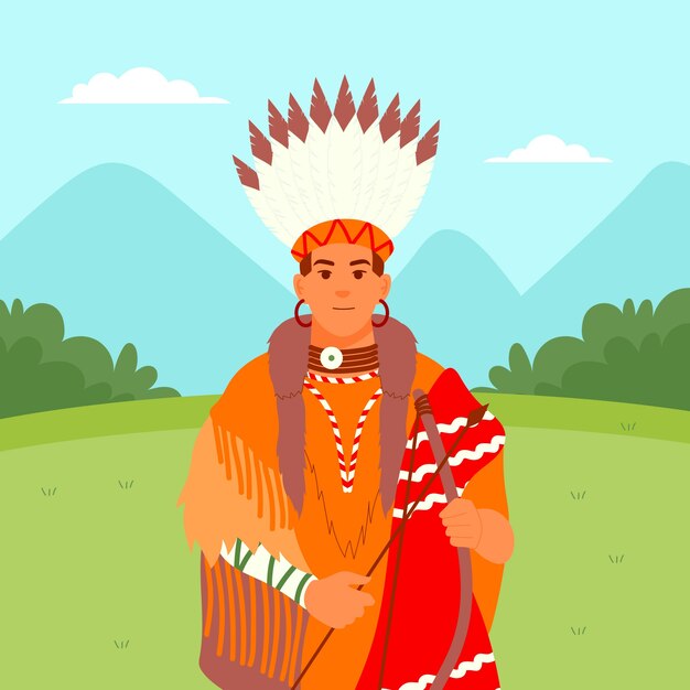 Ilustración de apache dibujado a mano