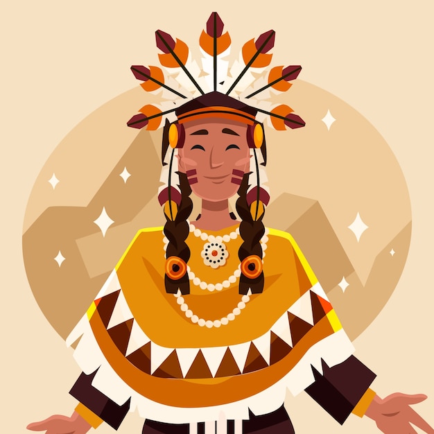 Ilustración de apache dibujado a mano