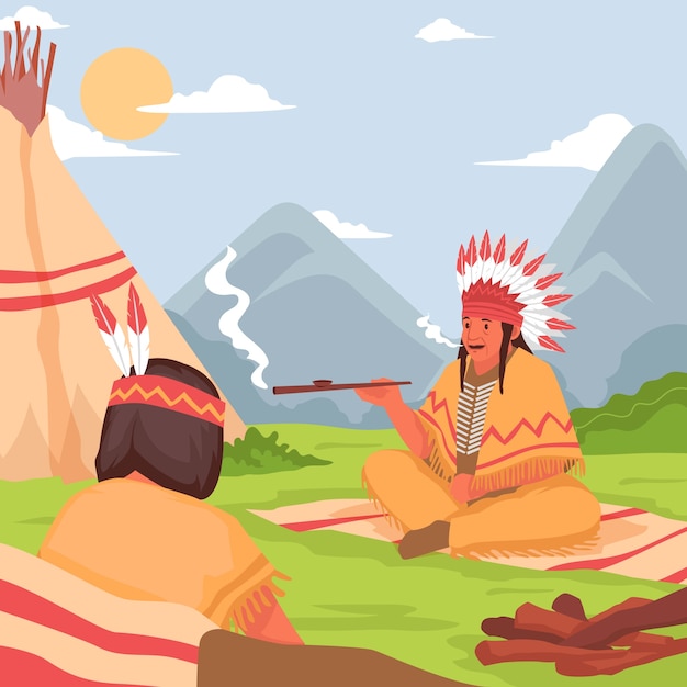 Vector gratuito ilustración de apache dibujado a mano