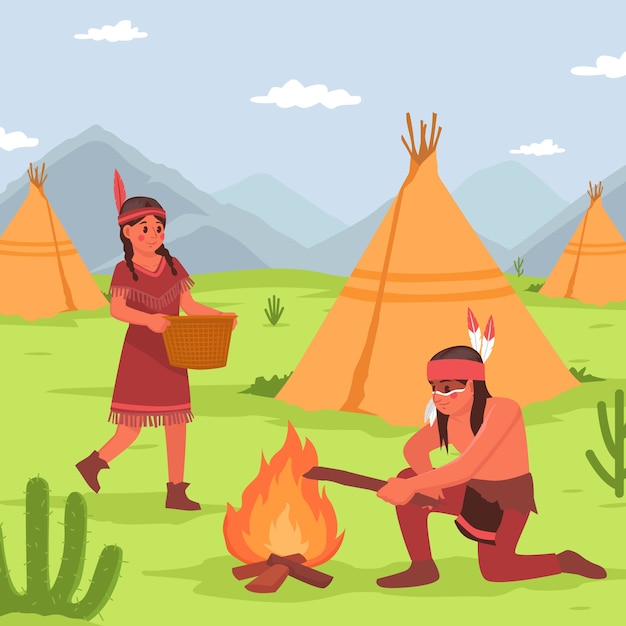 Vector gratuito ilustración de apache dibujado a mano