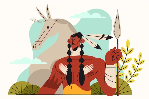 Vector gratuito ilustración de apache dibujado a mano