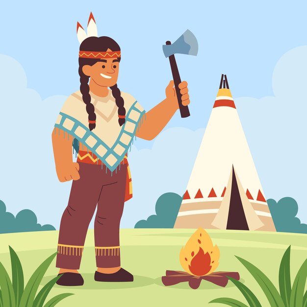 Ilustración de apache dibujado a mano