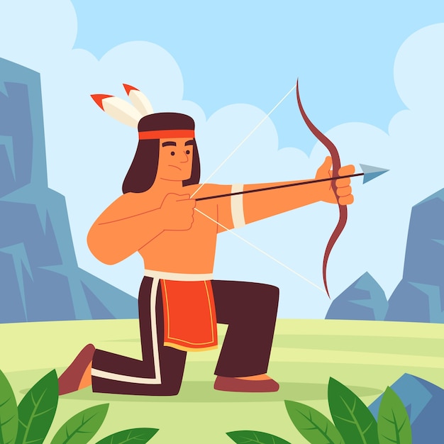 Ilustración de apache dibujado a mano