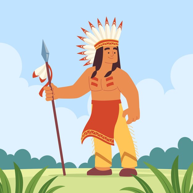 Ilustración de apache dibujado a mano