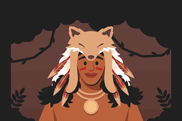 Vector gratuito ilustración de apache dibujado a mano