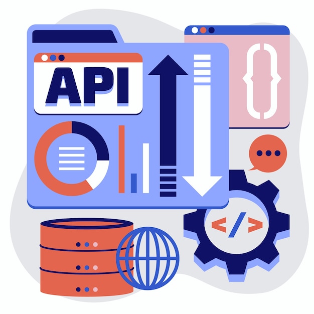 Ilustración de api de diseño plano dibujado a mano