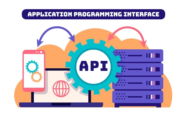 Ilustración de api de diseño plano