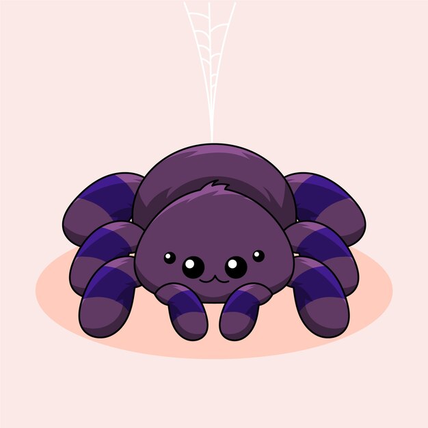Ilustración de araña de dibujos animados dibujados a mano