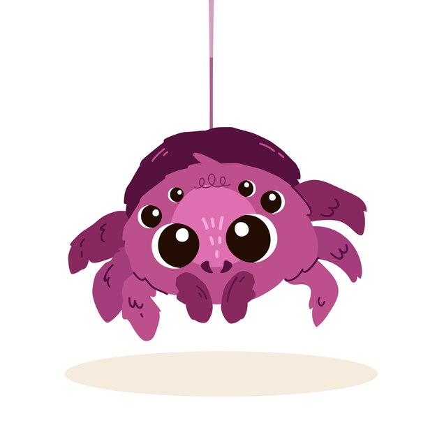 Ilustración de araña de dibujos animados dibujados a mano