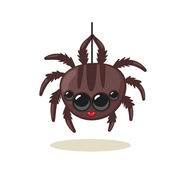 Ilustración de araña de dibujos animados dibujados a mano