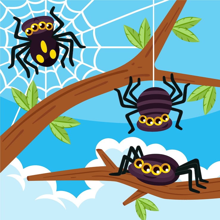 Vector gratuito ilustración de araña de dibujos animados dibujados a mano