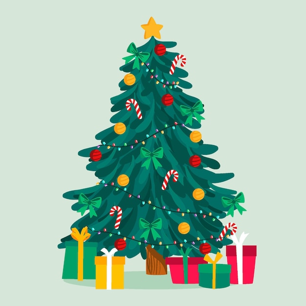 Ilustración de árbol de navidad 2d