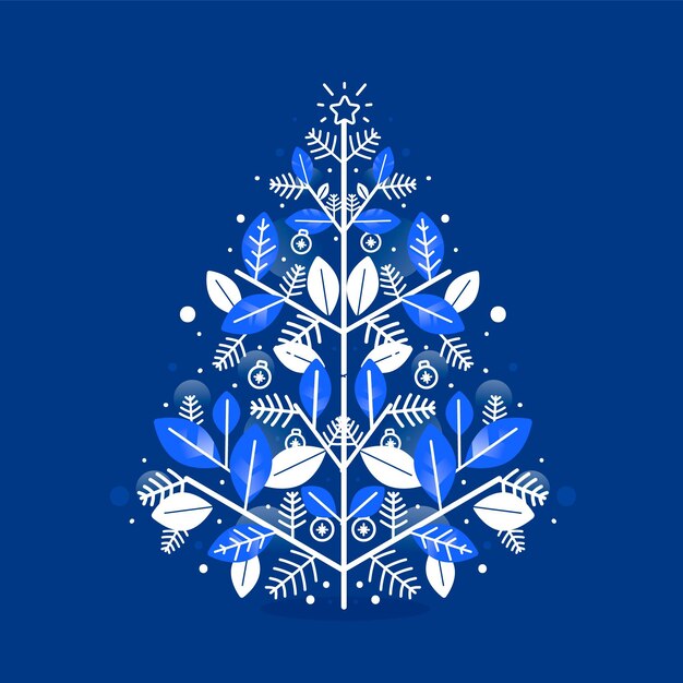 Ilustración de árbol de navidad de diseño plano