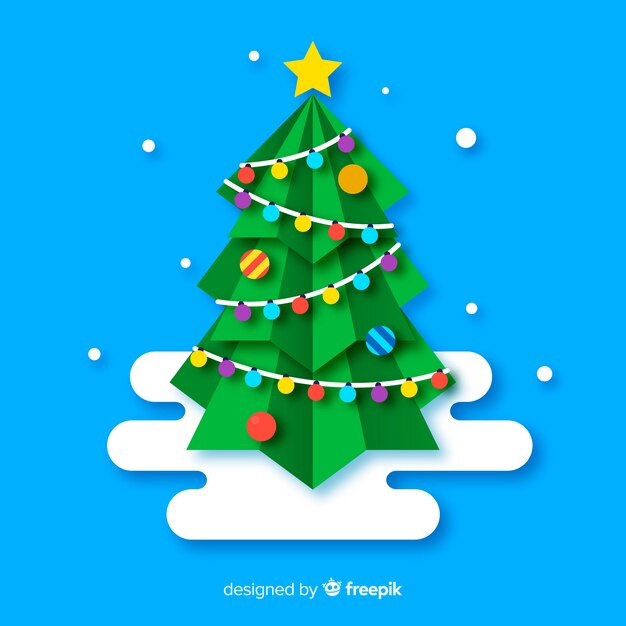 Ilustración árbol de navidad plana
