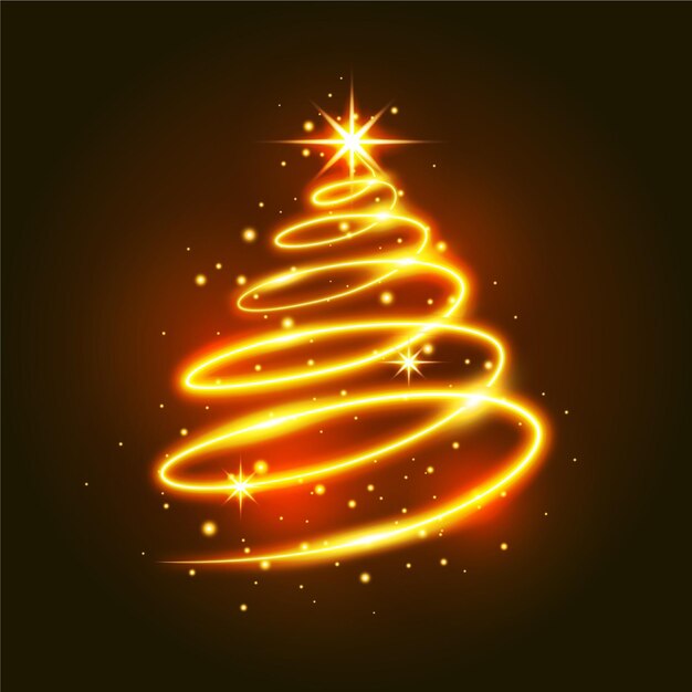 Ilustracion del arbol de navidad del sendero de luz