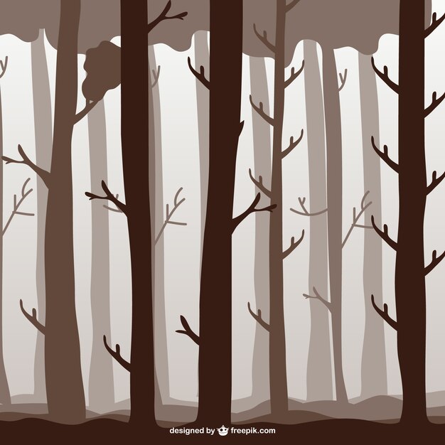 Ilustración árboles del bosque
