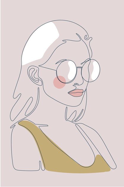 Ilustración de arte de una línea dibujada a mano