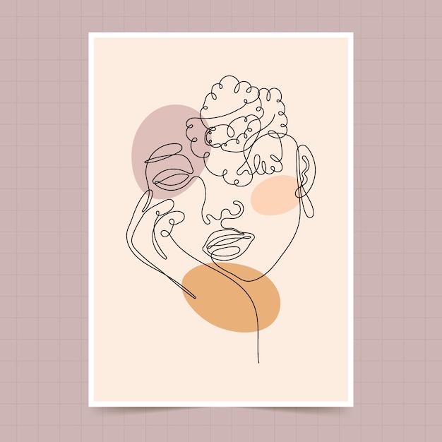 Ilustración de arte de una línea dibujada a mano
