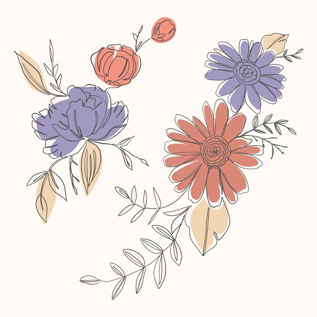 Ilustración de arte de una línea dibujada a mano