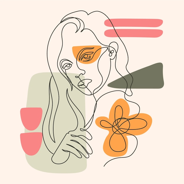 Ilustración de arte de una línea dibujada a mano