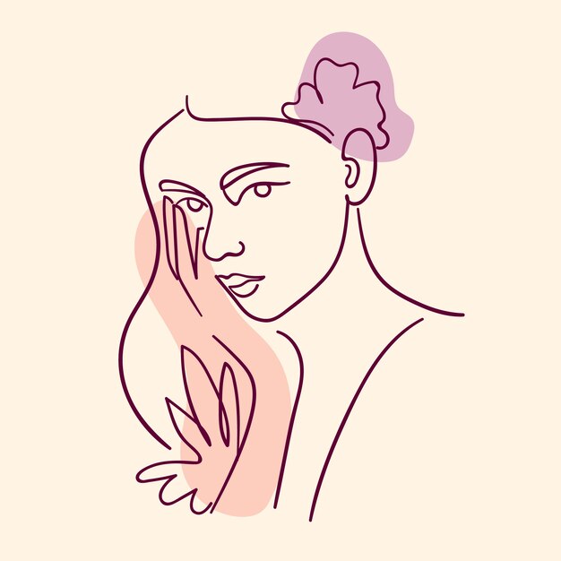 Ilustración de arte de una línea dibujada a mano