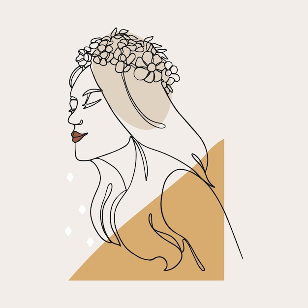 Ilustración de arte de una línea dibujada a mano