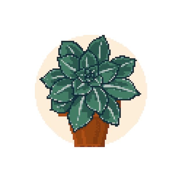 Ilustración de arte de pixel de flor de diseño plano