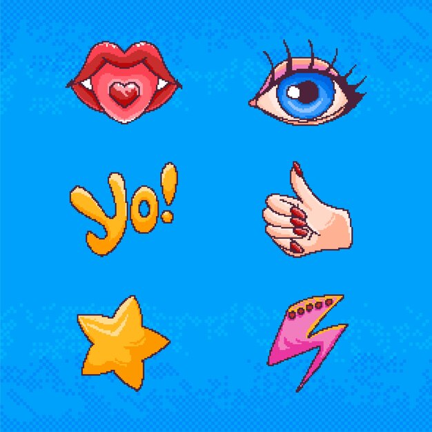 Ilustración de arte de píxeles de diseño plano