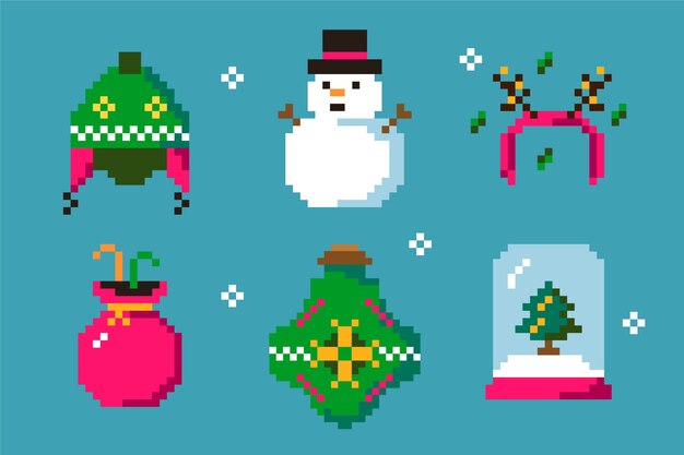 Ilustración de arte de píxeles de Navidad