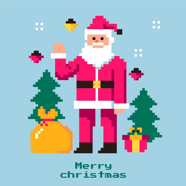 Ilustración de arte de píxeles de Navidad