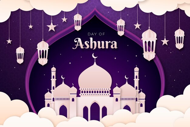 Ilustración de ashura de estilo de papel