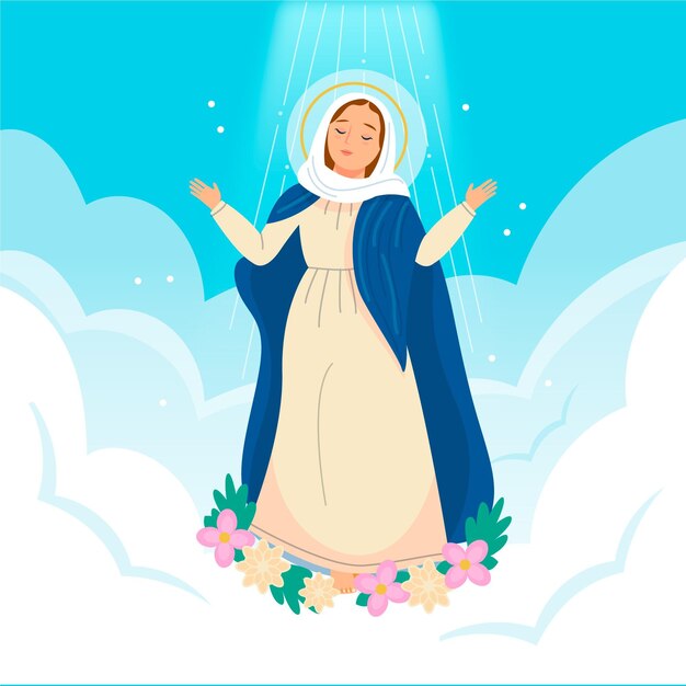 Ilustración de la asunción de maría