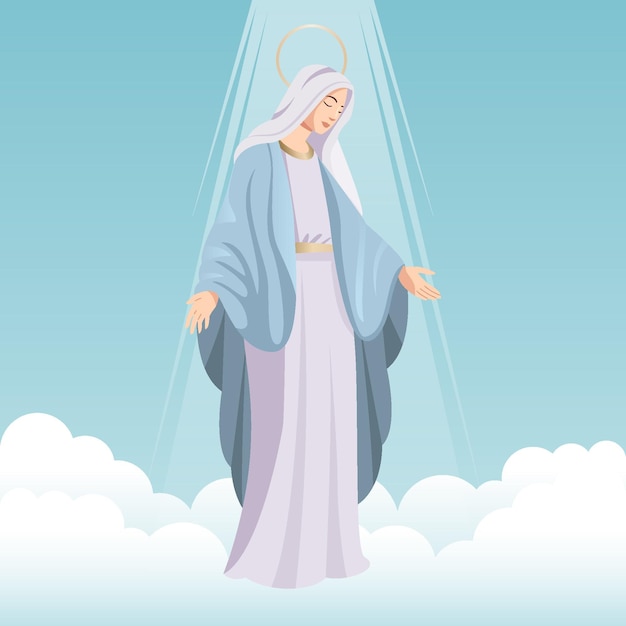 Ilustración de la asunción de maría