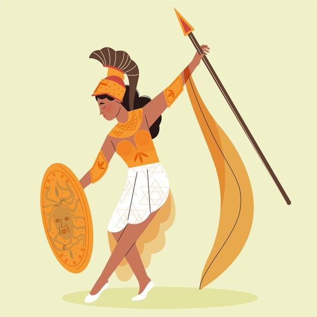 Ilustración de atena dibujada a mano