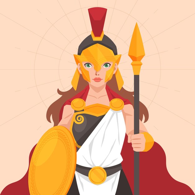 Ilustración de atena dibujada a mano