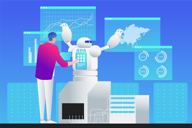 Ilustración de automatización de procesos robóticos
