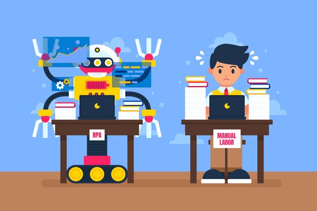 Ilustración de automatización de procesos robóticos