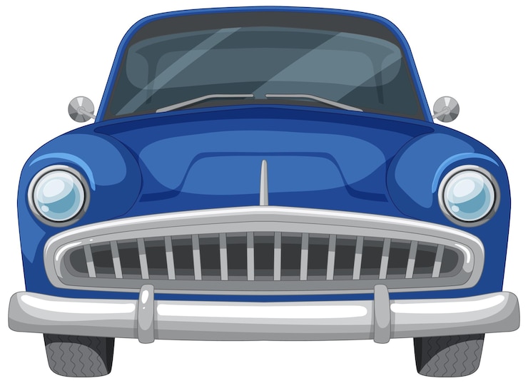 Vector gratuito ilustración de un automóvil clásico azul