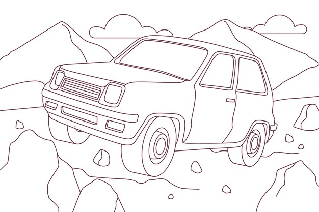 Ilustración de automóviles dibujada a mano