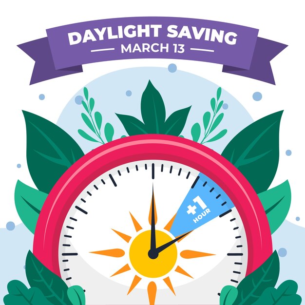 Ilustración de avance de resorte plano con reloj