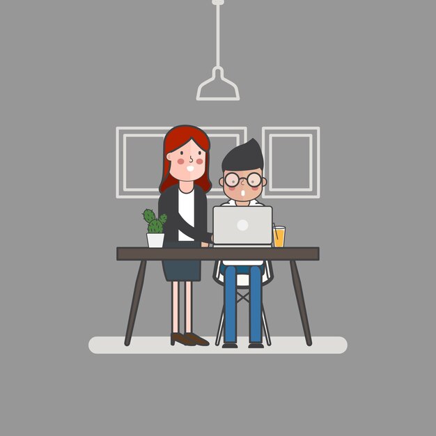 Ilustración de avatar de gente de negocios
