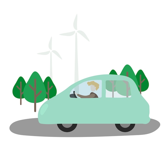 Ilustración del avatar humano con el medio ambiente