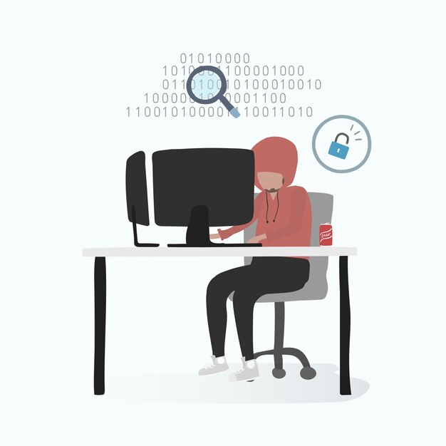 Ilustración del avatar humano usando tecnología