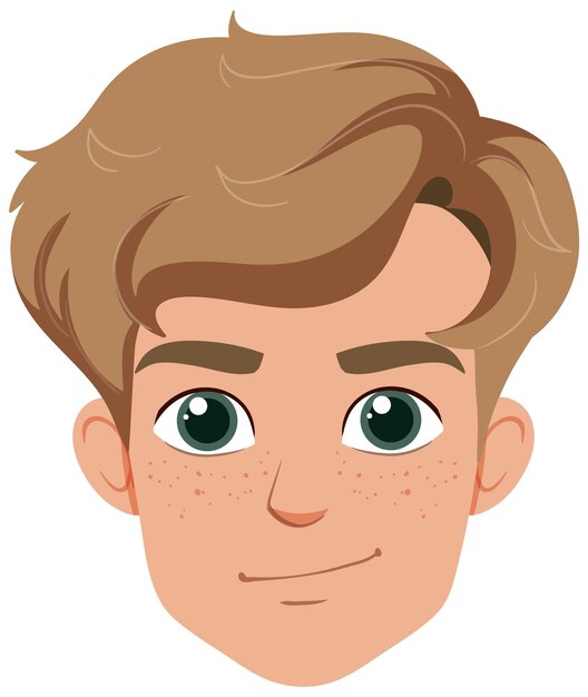 Ilustración del avatar del niño sonriente