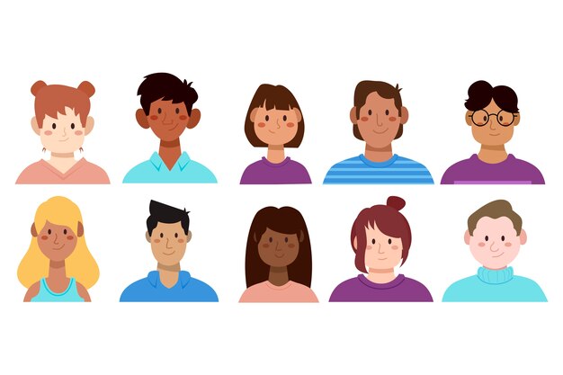 Ilustración de avatares de personas