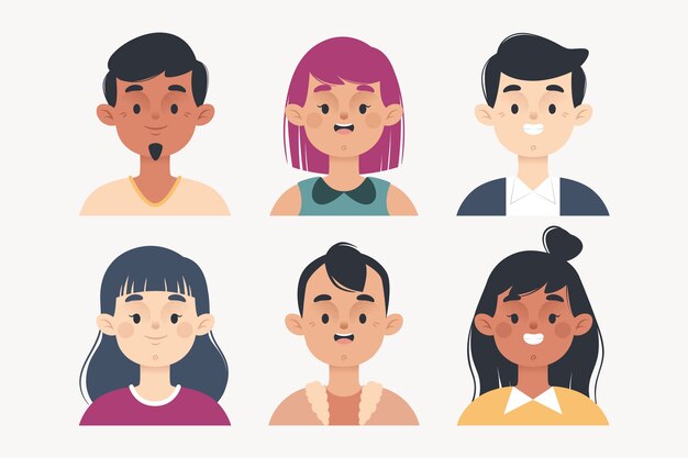 Ilustración de avatares de personas