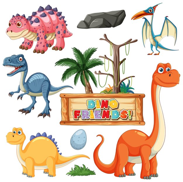 Ilustración de la aventura de los amigos de Dino